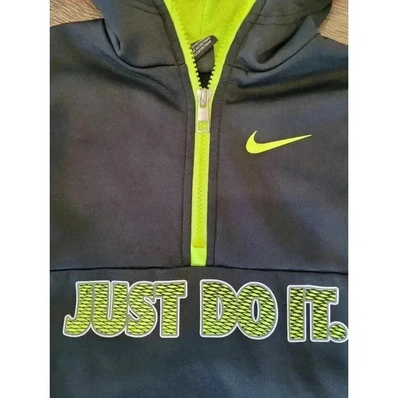 Nike Youth Quarter Zip Hoodie Just Do It Black size 5‎ #2 - Picture 3 of 4